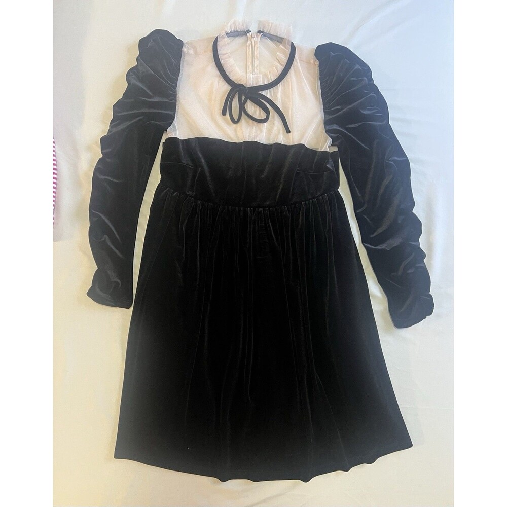 Chelsea & Violet Velvet Babydoll Dress M Black WhimsGoth Dark Romantic Party